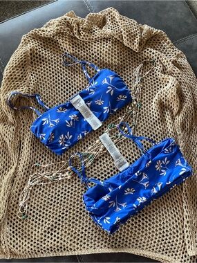 Patagonia Blue Floral Bikini Top